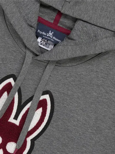 Psycho Bunny Patchin Hoodie In Gray