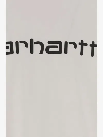 Carhartt Round Neck Script Cotton T-shirt In White