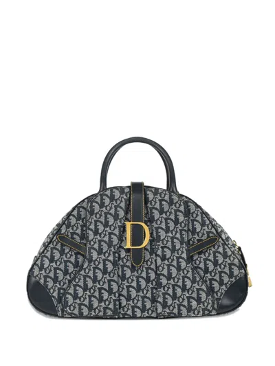 Pre-owned Dior 2002 Double Saddle Handbag In Blue