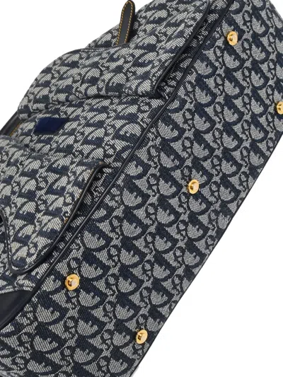 Pre-owned Dior 2002 Double Saddle Handbag In Blue