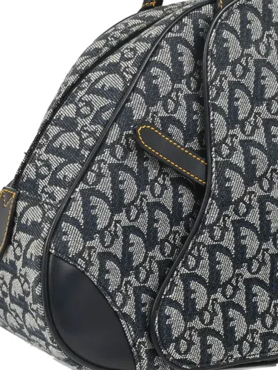 Pre-owned Dior 2002 Double Saddle Handbag In Blue