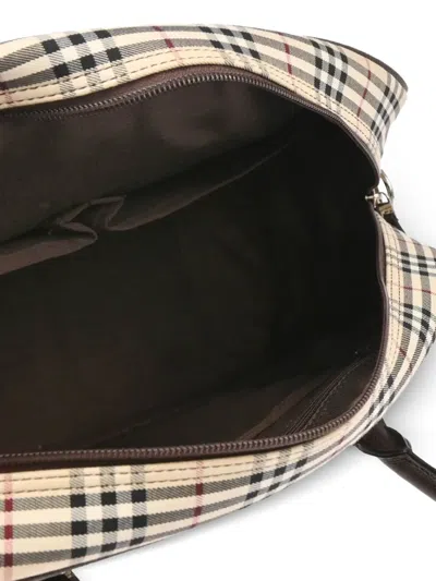 Pre-owned Burberry 1990s Check Two-way Bag In Neutral