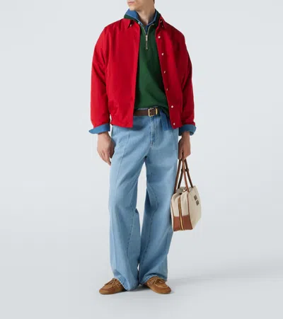 Miu Miu Cotton Poplin Blouson In Red
