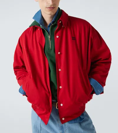 Miu Miu Cotton Poplin Blouson In Red