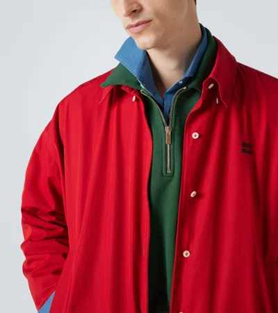 Miu Miu Cotton Poplin Blouson In Red