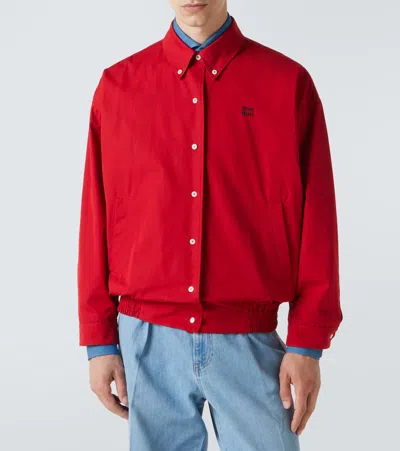 Miu Miu Cotton Poplin Blouson In Red