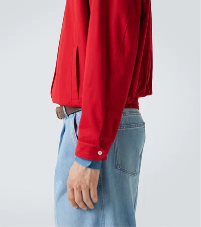 Miu Miu Cotton Poplin Blouson In Red