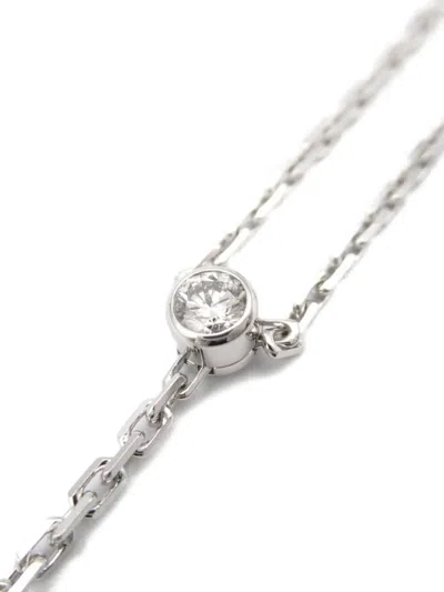 Pre-owned Cartier 2010s 18k White Gold Love Pastille Diamond Necklace