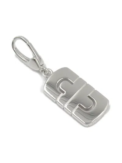 Pre-owned Bvlgari 2010s 18k White Gold Parentesi Diamond Charm Pendant