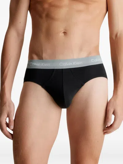 Calvin Klein Underwear Logo-waistband Briefs (pack Of Three) In Black