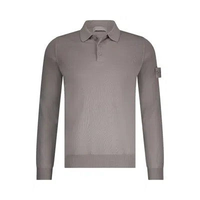 Pre-owned Stone Island Long-sleeve Polo 'dust' | Grey | Men's Size S
