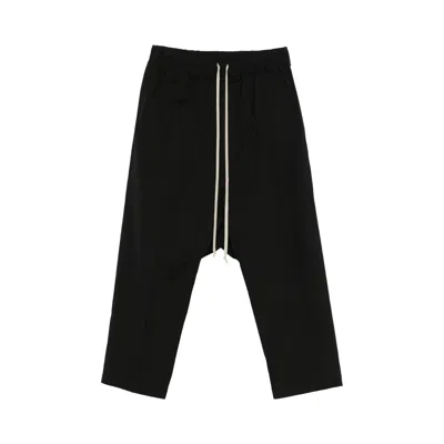 Pre-owned Rick Owens Drawstring Cropped Trousers 'black' | Men's Size 46