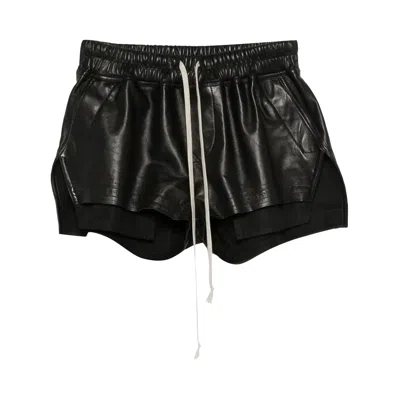 Pre-owned Rick Owens Waxed Leather Fog Boxers 'black' | Women's Size 38