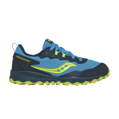 Pre-owned Saucony Peregrine Kdz Big Kid 'blue Citron' | Kid's Size 4