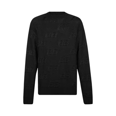 Pre-owned Balenciaga Bb Logo Jacquard Knitted Sweater 'black' | Men's Size S