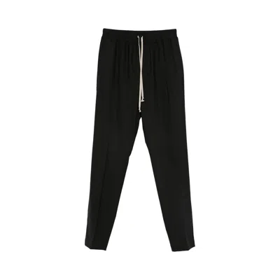Pre-owned Rick Owens Wool Drawstring Slim Long Pants 'black' | Men's Size 50