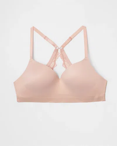 Soma Enbliss Luxe Wireless Bra With Lace Back In Light Pink Size 42c |  Women's Bras
