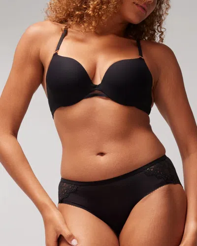 Soma Women's Embraceable Hipster Panty With Lace In Black Size Large |