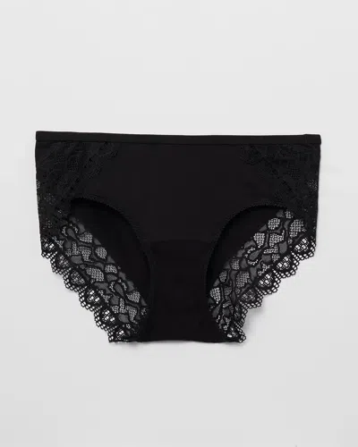 Soma Women's Embraceable Hipster Panty With Lace In Black Size Large |