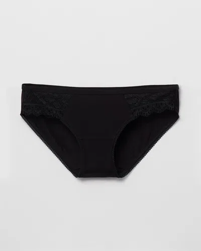 Soma Women's Embraceable Bikini Panty With Lace In Black Size Large |