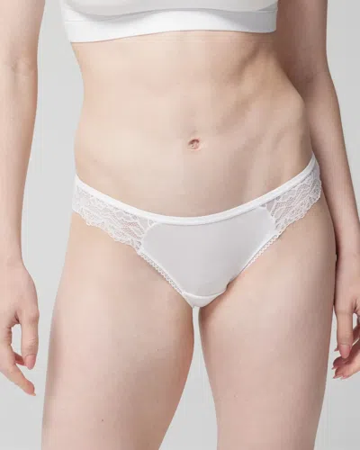 Soma Women's Embraceable Bikini Panty With Lace In White Size Xl |