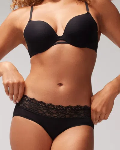 Soma Women's Embraceable Hipster Panty With Lace In Black Size 2xl |