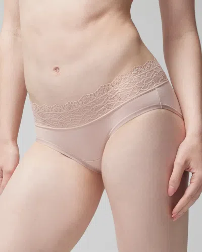 Soma Women's Embraceable Hipster Panty With Lace In Pink Nude Size 2xl |