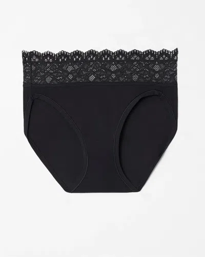 Soma Women's Embraceable High-leg Panty With Lace In Black Size 2xl |