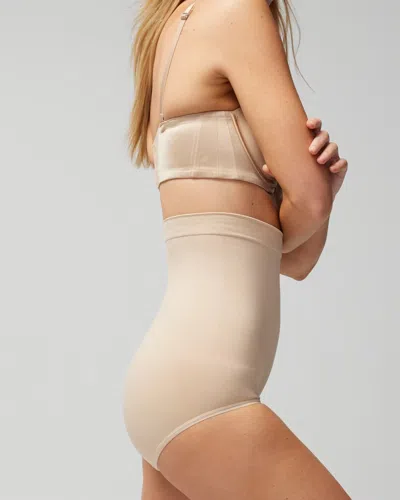 Soma Women's Mid-level Shapewear Seamless High-waist Brief In Nude Size Xl/2xl