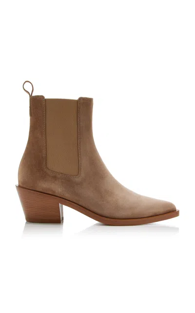 Gianvito Rossi Suede Leather Ankle Boots In Brown