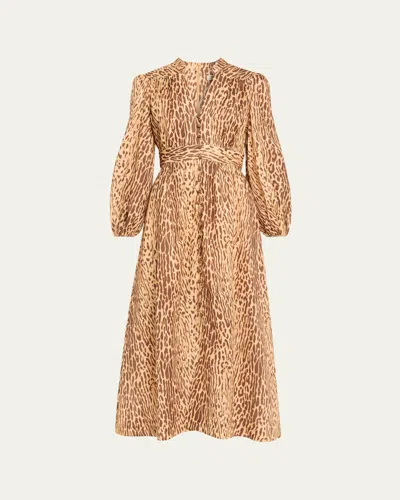 Zimmermann Cascadian Plunge Midi Dress Clothing
