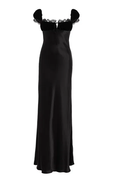 Rodarte Gathered Velvet And Silk-satin Gown