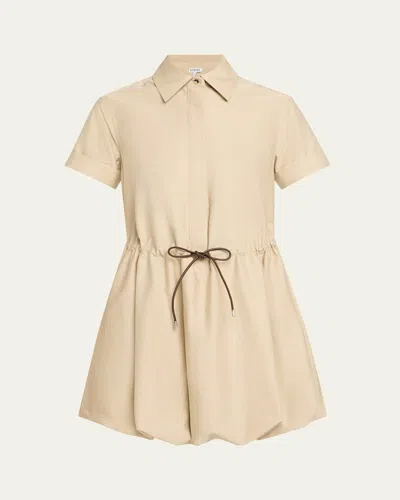 Loewe Short-sleeve Cinched-waist Mini Bubble Shirtdress
