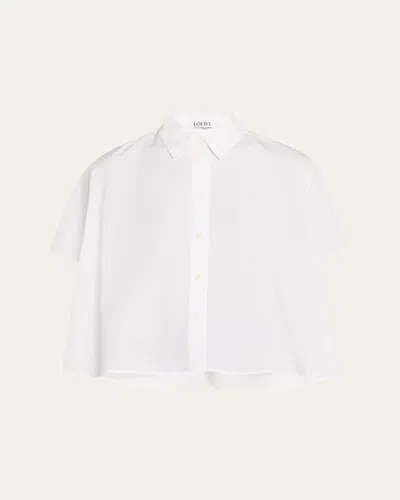 Loewe Poplin Short-sleeve Trapeze Blouse