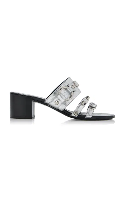 Balenciaga City Metallic Leather Sandals