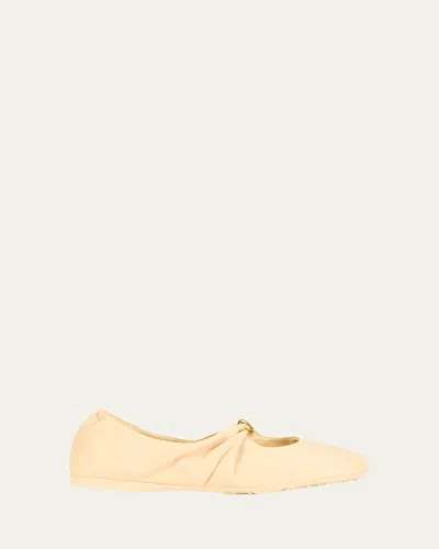 Loewe Pebble Soft Leather Ballerina Flats In Neutral
