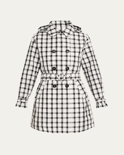 Jane Post Double-breasted Check Taffeta Trench Coat