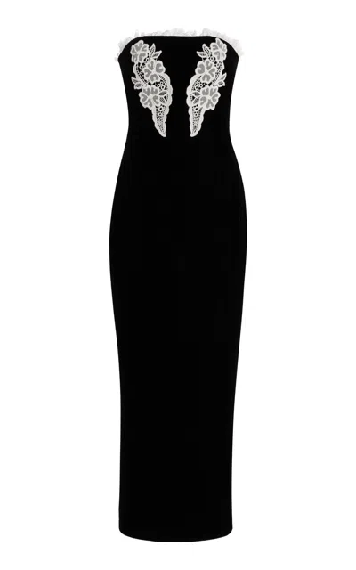 Rodarte Exclusive Floral-appliquéd Velvet Maxi Dress