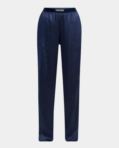 Tom Ford Logo-banded Silk Pj Pants