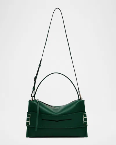 Jw Anderson Penny Loafer Leather Crossbody Bag In Green