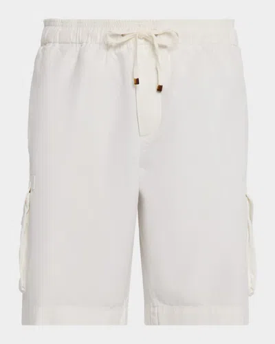 Brunello Cucinelli Cargo Pocket Bermuda Shorts In White