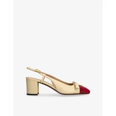 Valentino Slingback Valet Du Roi Pumps In Butter/tobacco In Nude