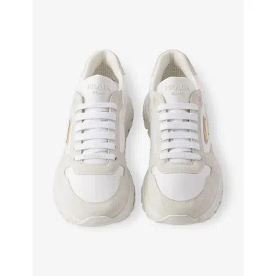 Prada Prax 2.0 Sneakers Mit Wildlederdetail In White