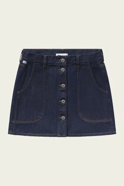 Citizen Of Humanity Curved Pocket Mini Skirt In Amherst In Blue