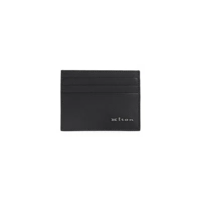 Kiton Compact Textured Card Holder In Black