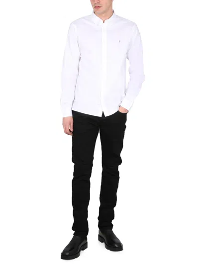 Allsaints Shirt With Logo Embroidery In White