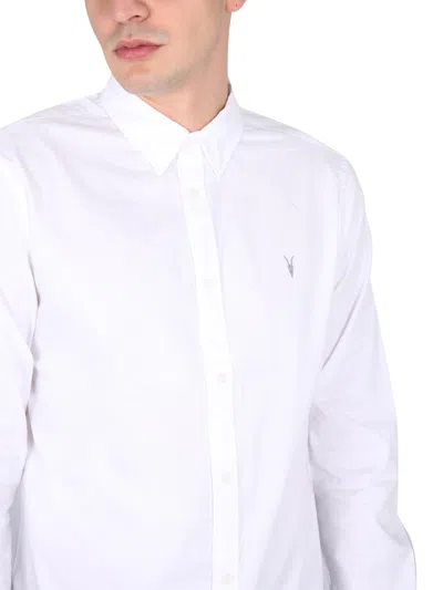 Allsaints Shirt With Logo Embroidery In White