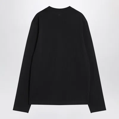 Ami Alexandre Mattiussi Ami Paris Logo-embroidered Stretch-cotton Sweatshirt In Black