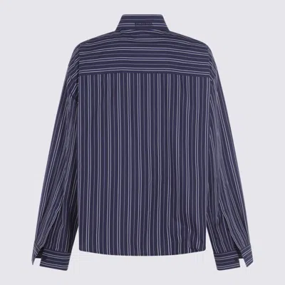 Balenciaga Striped Shirt In Blue