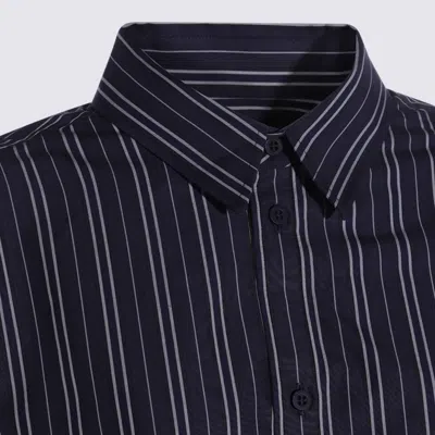 Balenciaga Striped Shirt In Blue